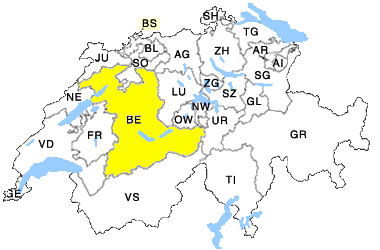 Landkarte Kanton Bern Schweiz