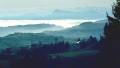 Das Dörfchen Menzberg, Ausgangspunkt der Tour, im Hintergrund die Rigi