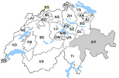 Kanton Graubünden Landkarte Schweiz