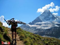 Matterhorn Mountainbike Aufstieg bei Arben