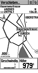 Landkarte Zürich (Basemap vom Garmin Etrex Vista)