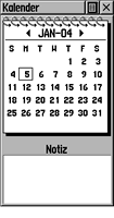 Kalender und Notizen Garmin Etrex Vista