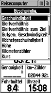 Reisecomputer GPS Auswahl Menu garmin etrex vista Reisecomputer Auswahl GPS Menu