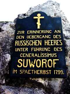 Gedenktafel an General Suworow auf der Kinzig Kulm